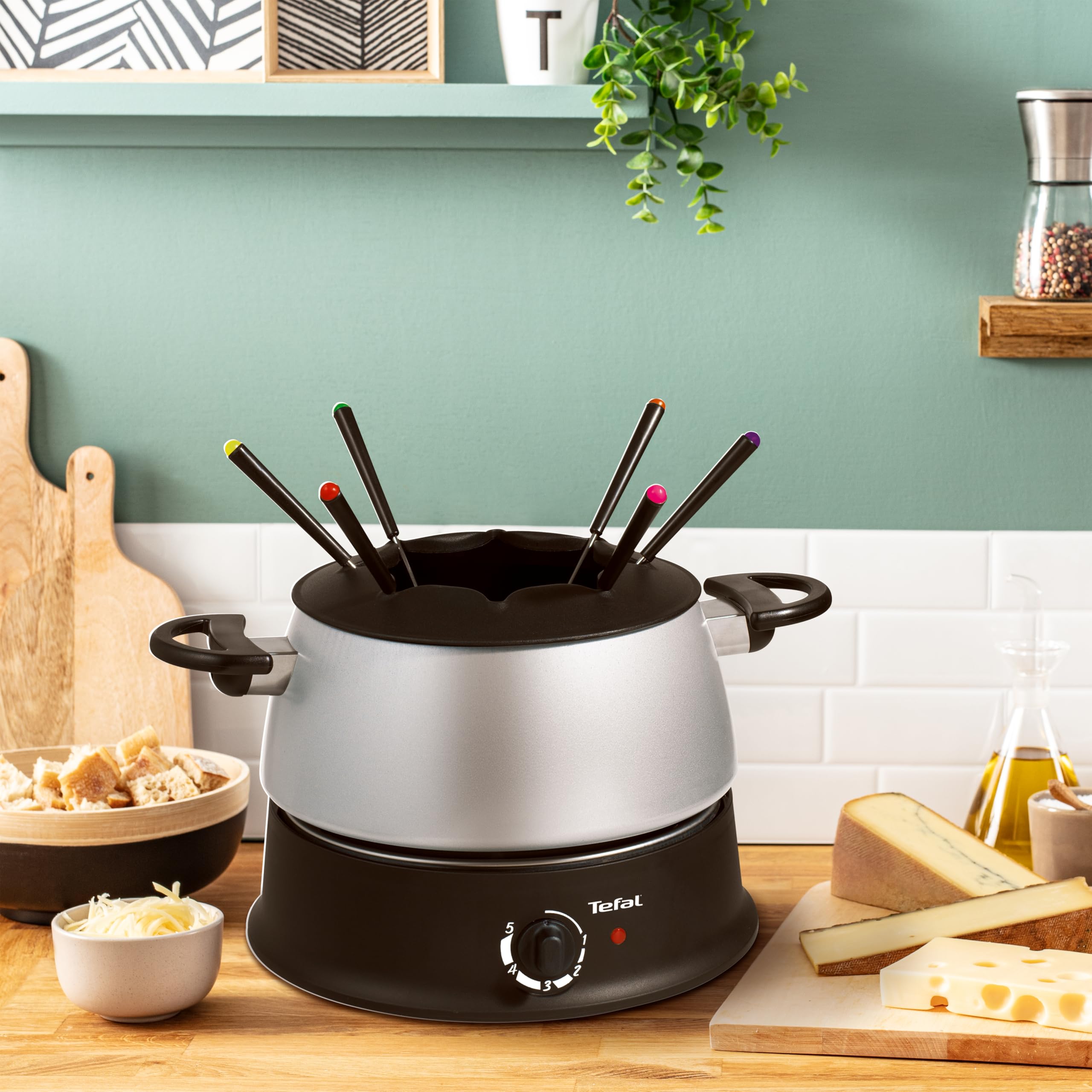 tefal-ef3000-fondue-set-elektrisches-fondue-1200-watt-mit-6-farbigen-gabeln-f-r- image 2