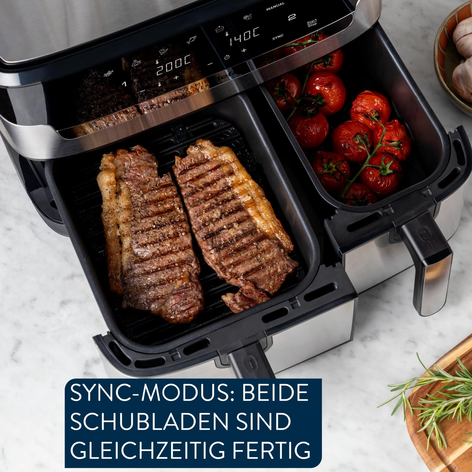 tefal-jamie-oliver-ey90jde1-dual-drawer-hei-luftfritteuse-8-3-l-mit-grillfunktio image 4